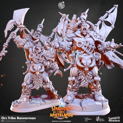 3D Printed Cast n Play Orc Tribe Bannerman Warriors of the Wastelands 28mm 32mm D&D (Online Only)