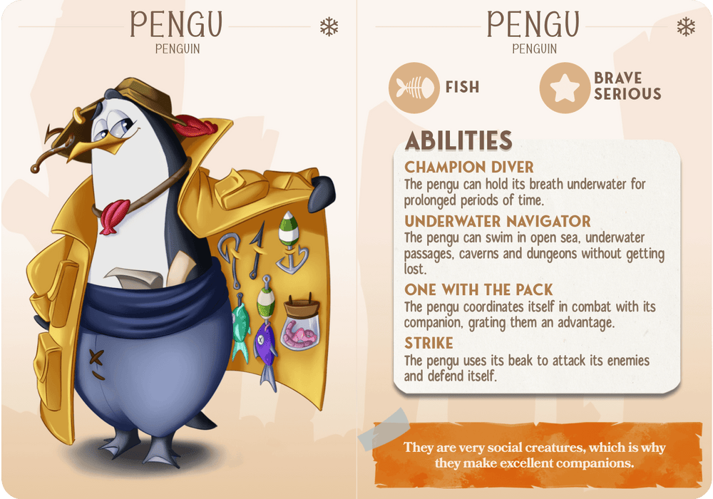 3D Printed Cast n Play Pengu - Peguin Companions 28mm 32mm D&D (Online Only)