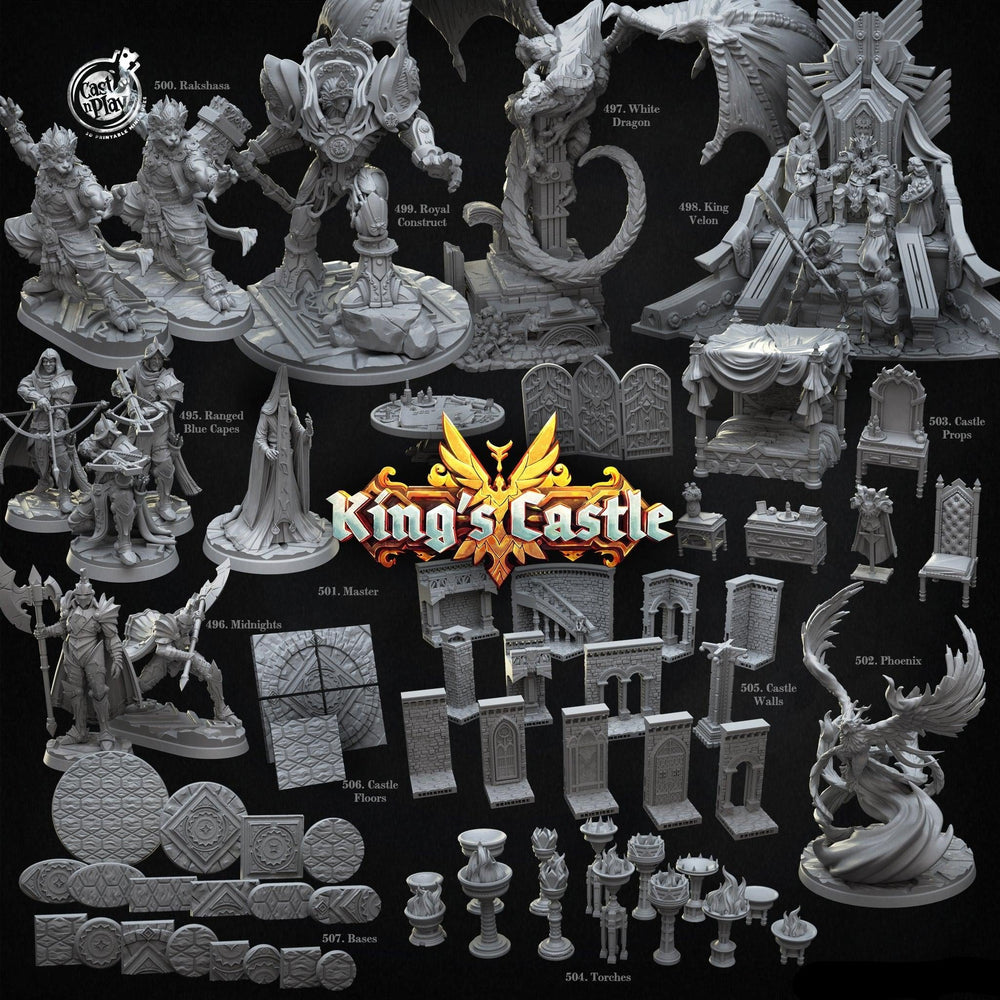 3D Printed Cast n Play Ranged Blue Capes 28mm 32mm D&D (Online Only)