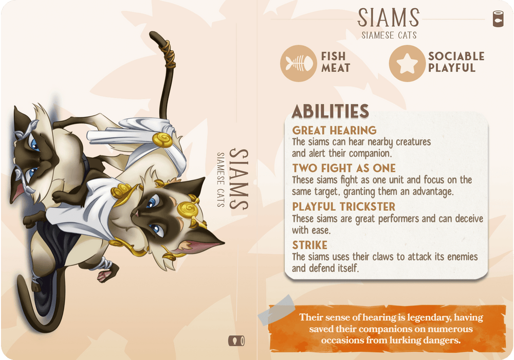 3D Printed Cast n Play Siams - Siamese Cats Companions 28mm 32mm D&D (Online Only)