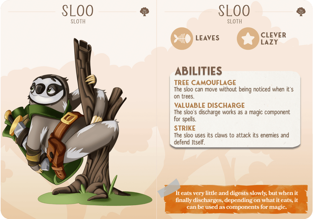 3D Printed Cast n Play Sloo - Sloth Companions 28mm 32mm D&D (Online Only)
