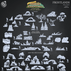 3D Printed Cast n Play Snowy Trees, Bridges and Arches Frostlands Terrain Set Terrain Essentials Nature 28mm 32mm D&D (Online Only)