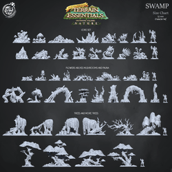 3D Printed Cast n Play Swamp Terrain Swamp Core Set Terrain Essentials Nature 28mm 32mm D&D (Online Only)