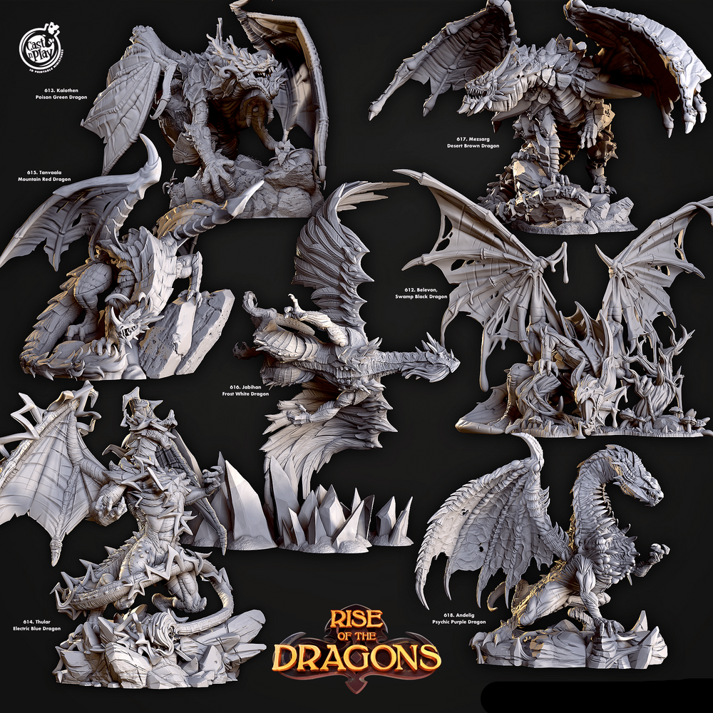 3D Printed Cast n Play Tanvaala Mountain Red Dragon Rise of the Dragons 28 32mm D&D (Online Only)