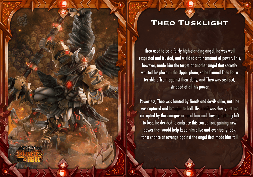 3D Printed Cast n Play Theo Tusklight Depths of Hell 28mm 32mm D&D (Online Only)