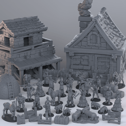 3D Printed Cast n Play Townsfolk Third Release 28mm 32mm D&D (Online Only)