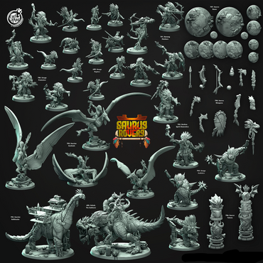 3D Printed Cast n Play Unega Protectors Saurus Rovers Set 28mm 32mm D&D (Online Only)