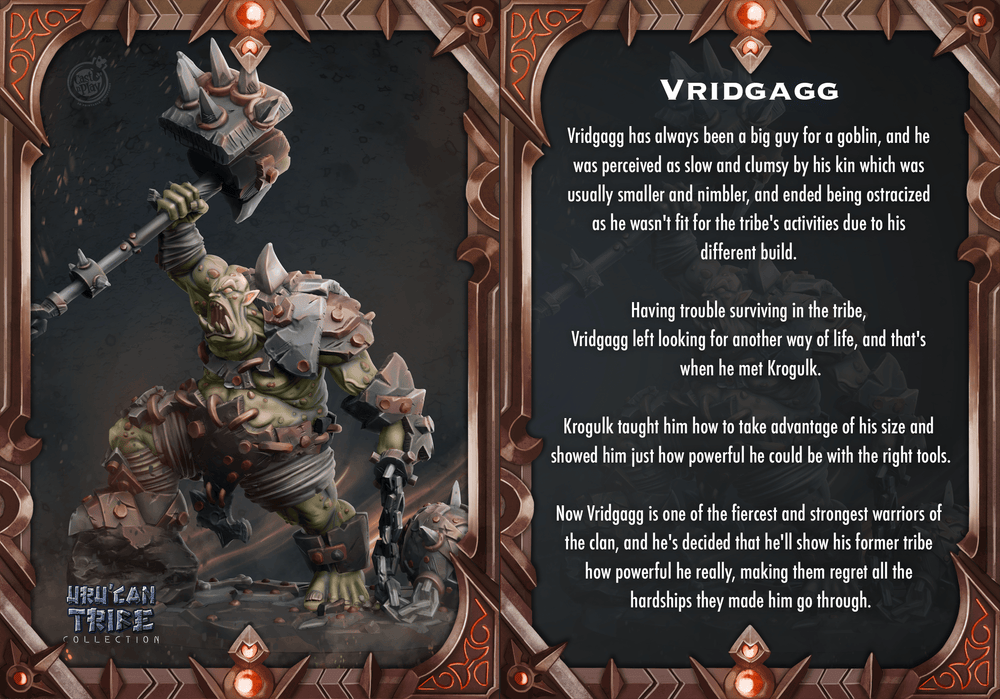 3D Printed Cast n Play Vridgagg Orge Uru'Can Tribe 28mm 32mm D&D (Online Only)