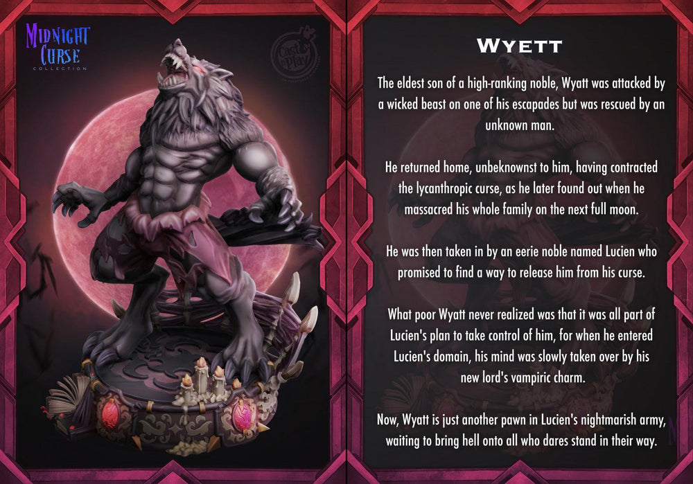 3D Printed Cast n Play Wyett Werewolf Midnight Curse 28mm 32mm D&D (Online Only)