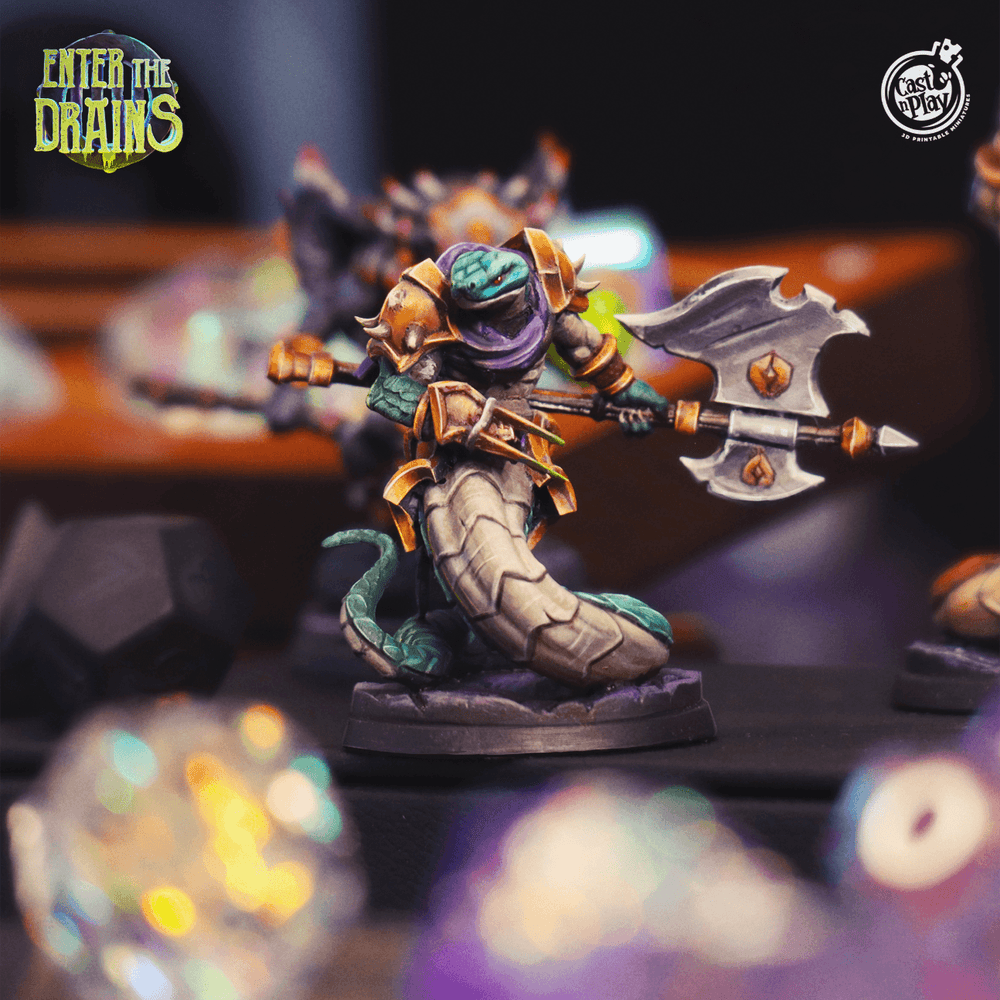 3D Printed Cast n Play Yuddrakh Warrior Enter the Drains 28mm 32mm D&D (Online Only)