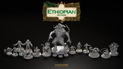 3D Printed Clay Cyanide Bouda Ethiopian Mythos 28 32 mm D&D (Online Only)