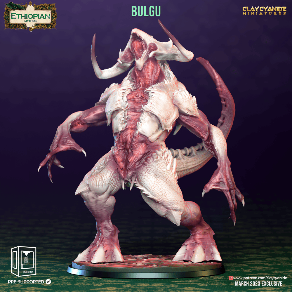 3D Printed Clay Cyanide Bulgu Ethiopian Mythos 28 32 mm D&D (Online Only)