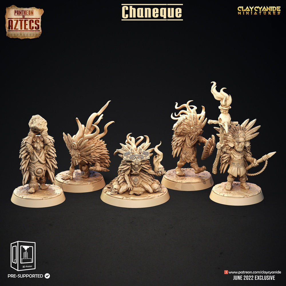 3D Printed Clay Cyanide Chaneque Set Pantheon of Aztecs Ragnarok D&D (Online Only)