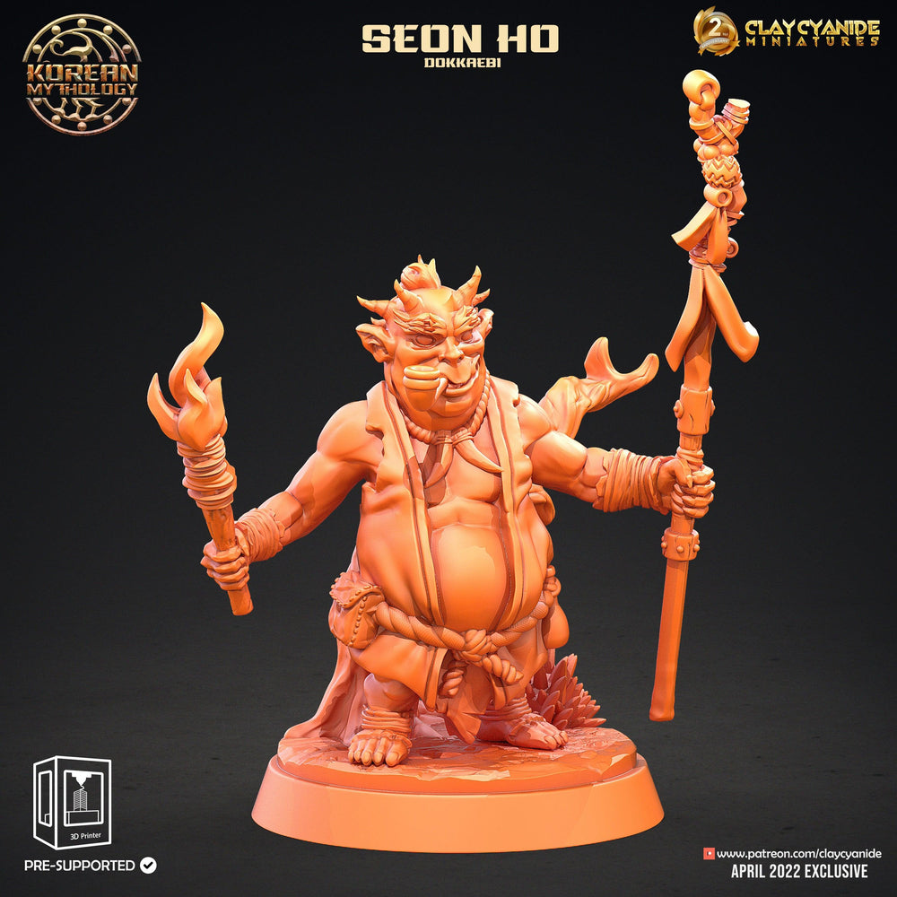 3D Printed Clay Cyanide Dokkaebi Warriors Korean Mythology Ragnarok D&D (Online Only)