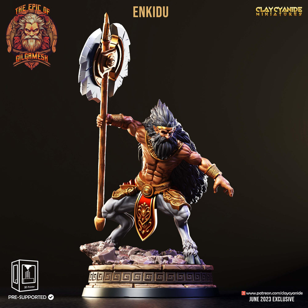 3D Printed Clay Cyanide Epic of Gilgamesh Set Enkidu 28 32 mm D&D (Online Only)