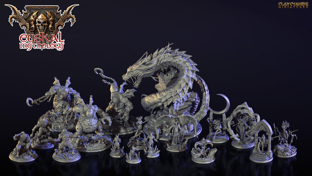3D Printed Clay Cyanide Ilargi Euskal Mythology 28 32 mm D&D (Online Only)
