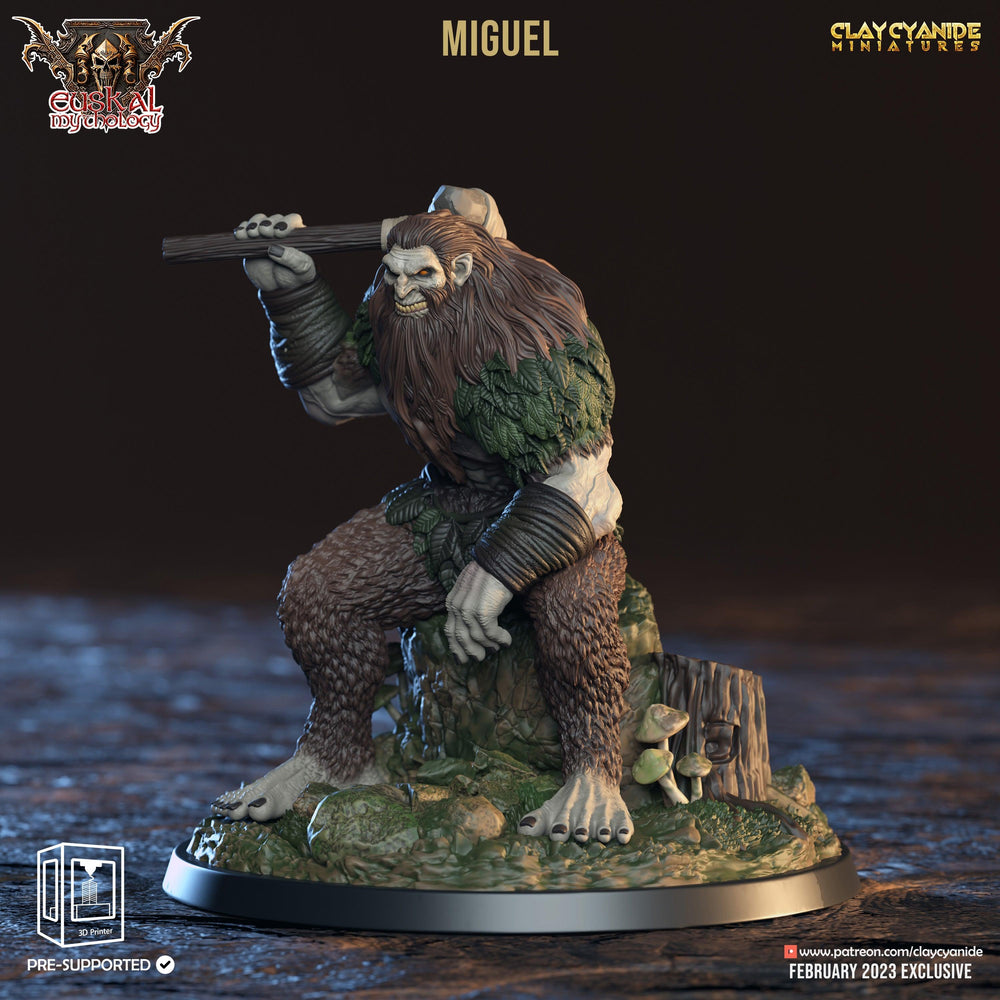 3D Printed Clay Cyanide Miguel Basajaun Euskal Mythology 28 32 mm D&D (Online Only)