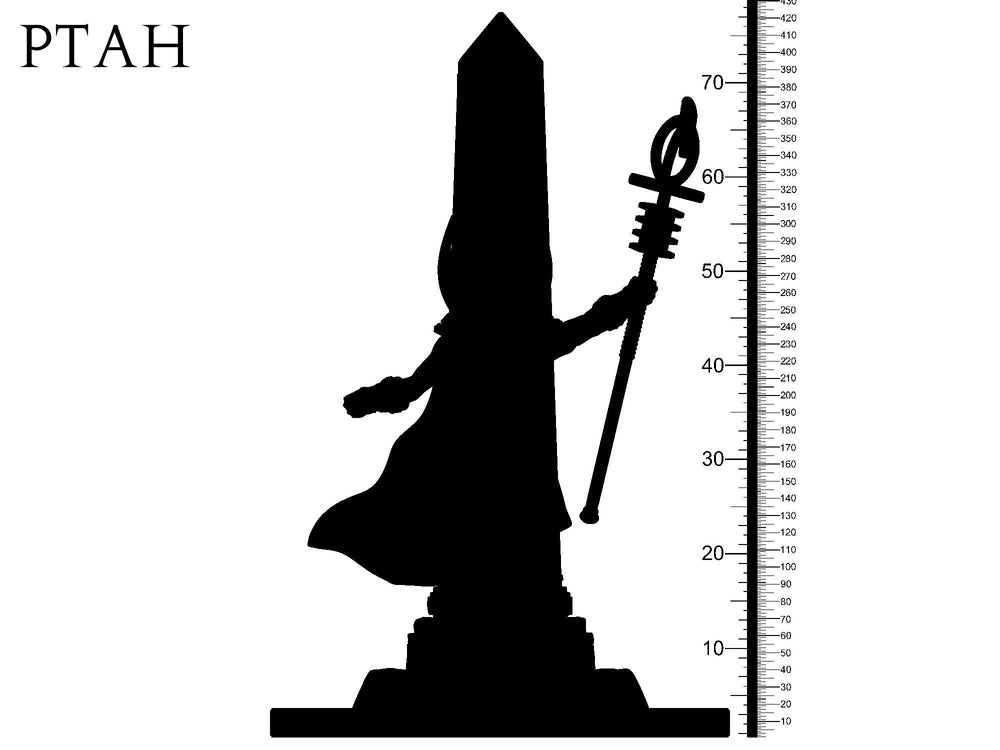 3D Printed Clay Cyanide Ptah Egyptian Mythology 28 32 mm D&D (Online Only)