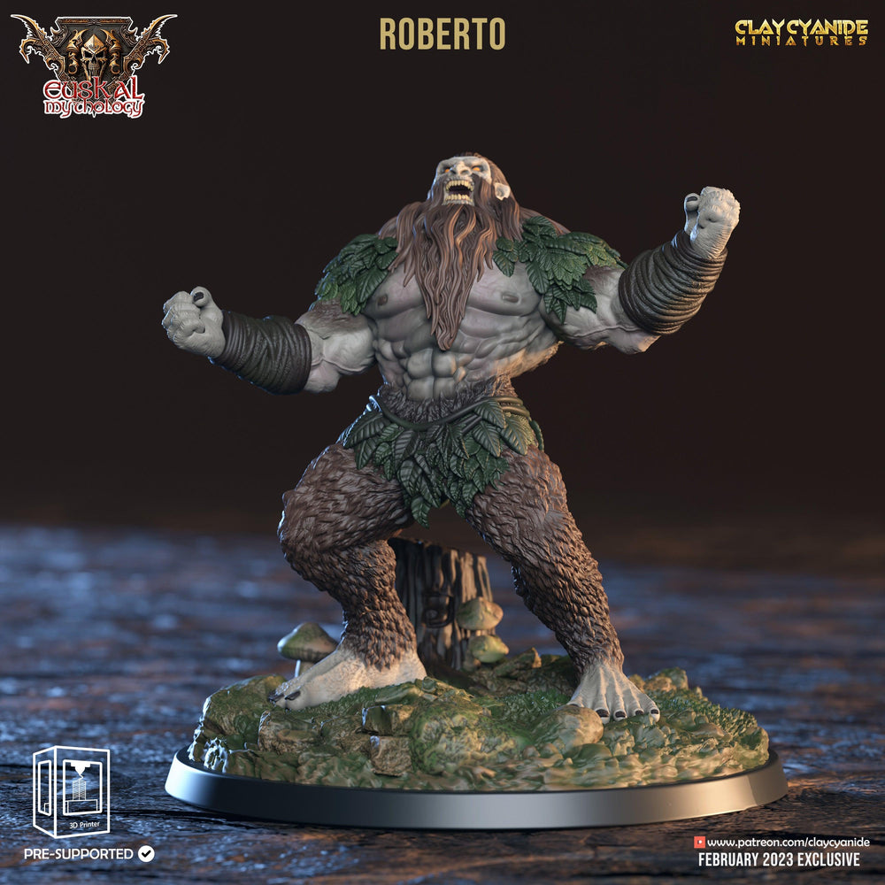 3D Printed Clay Cyanide Roberto Basajaun Euskal Mythology 28 32 mm D&D (Online Only)