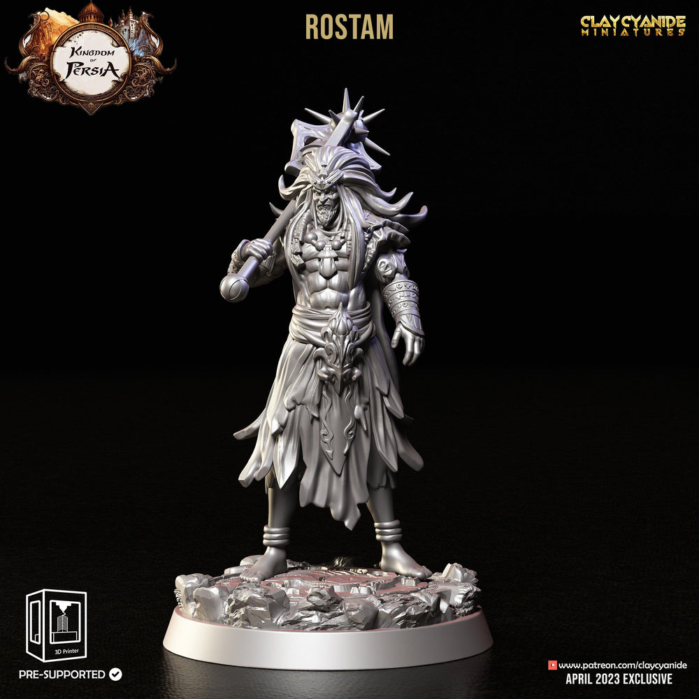 3D Printed Clay Cyanide Rostam Kingdom of Persia 28 32 mm D&D (Online Only)