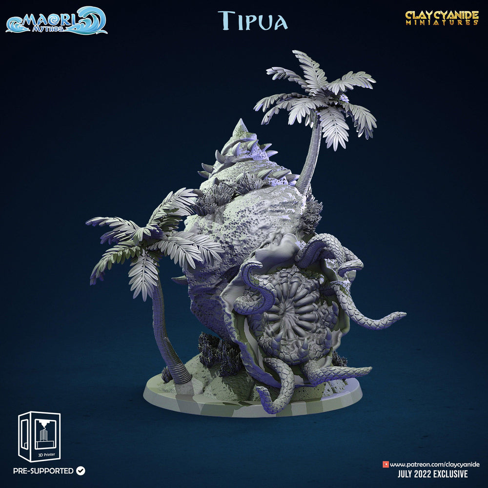 3D Printed Clay Cyanide Tipua Tree and Shell Set Maori Mythos 28mm-32mm Ragnarok D&D (Online Only)