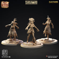 3D Printed Clay Cyanide Tzitzimitl Set Pantheon of Aztecs Ragnarok D&D (Online Only)