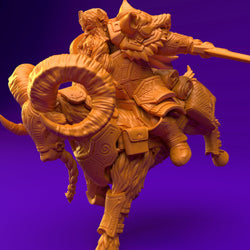 3D Printed Dwarf’s Army Nafarrate - Dwarf Ram Goat Rider Set 28mm 32mm Ragnarok D&D (Online Only)