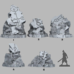3D Printed Fantastic Plants and Rocks Alien Ruins 28mm - 32mm D&D Wargaming (Online Only)