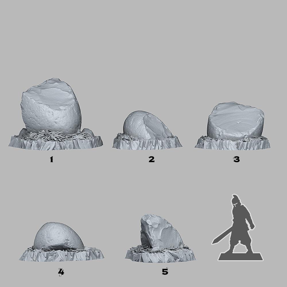 3D Printed Fantastic Plants and Rocks Blue Magic Flints 28mm - 32mm D&D Wargaming (Online Only)