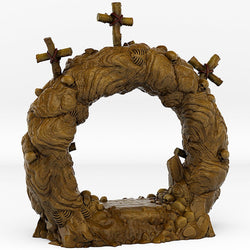 3D Printed Fantastic Plants and Rocks Cemetery Portal With Its Cross Effect 28mm - 32mm D&D Wargaming (Online Only)