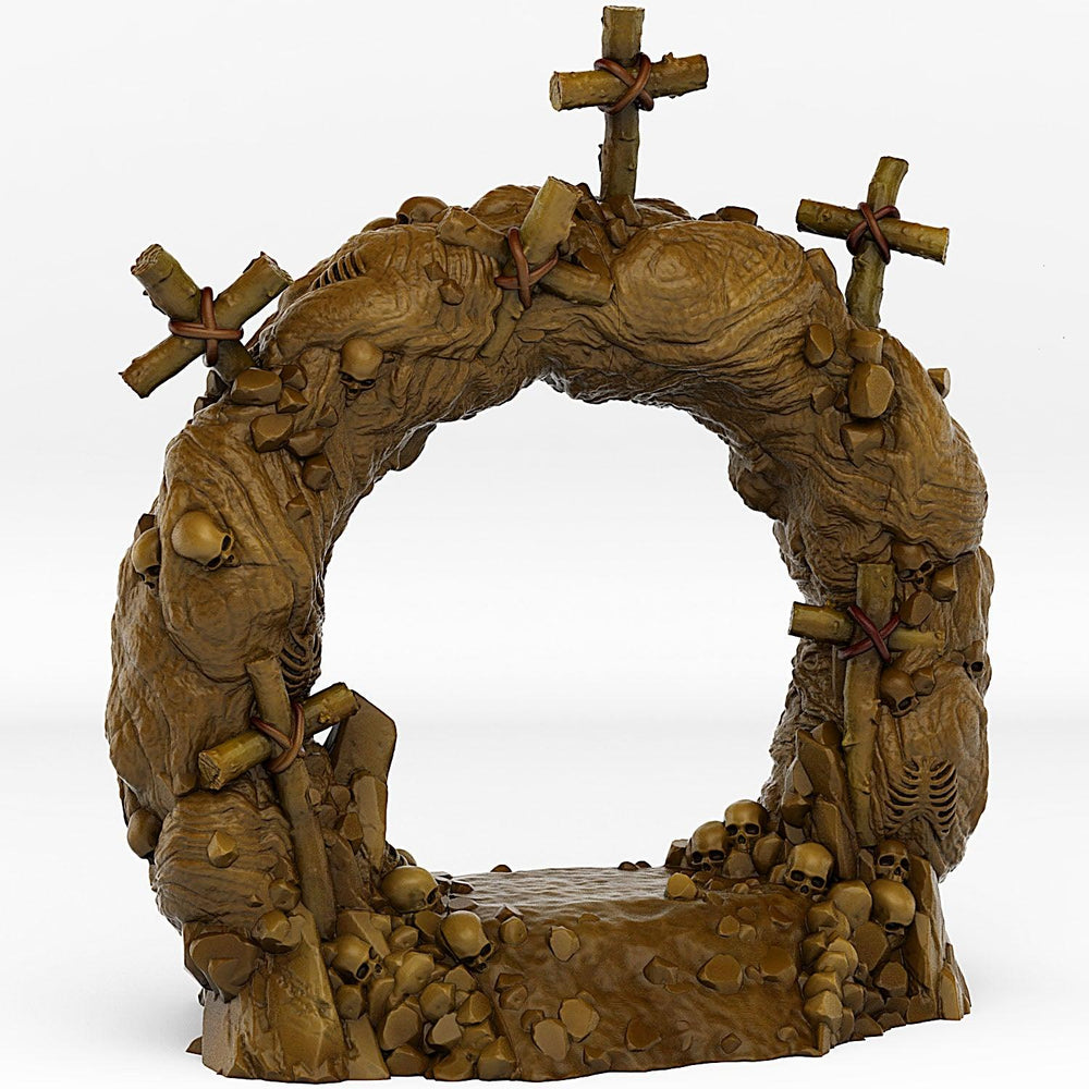 3D Printed Fantastic Plants and Rocks Cemetery Portal With Its Cross Effect 28mm - 32mm D&D Wargaming (Online Only)
