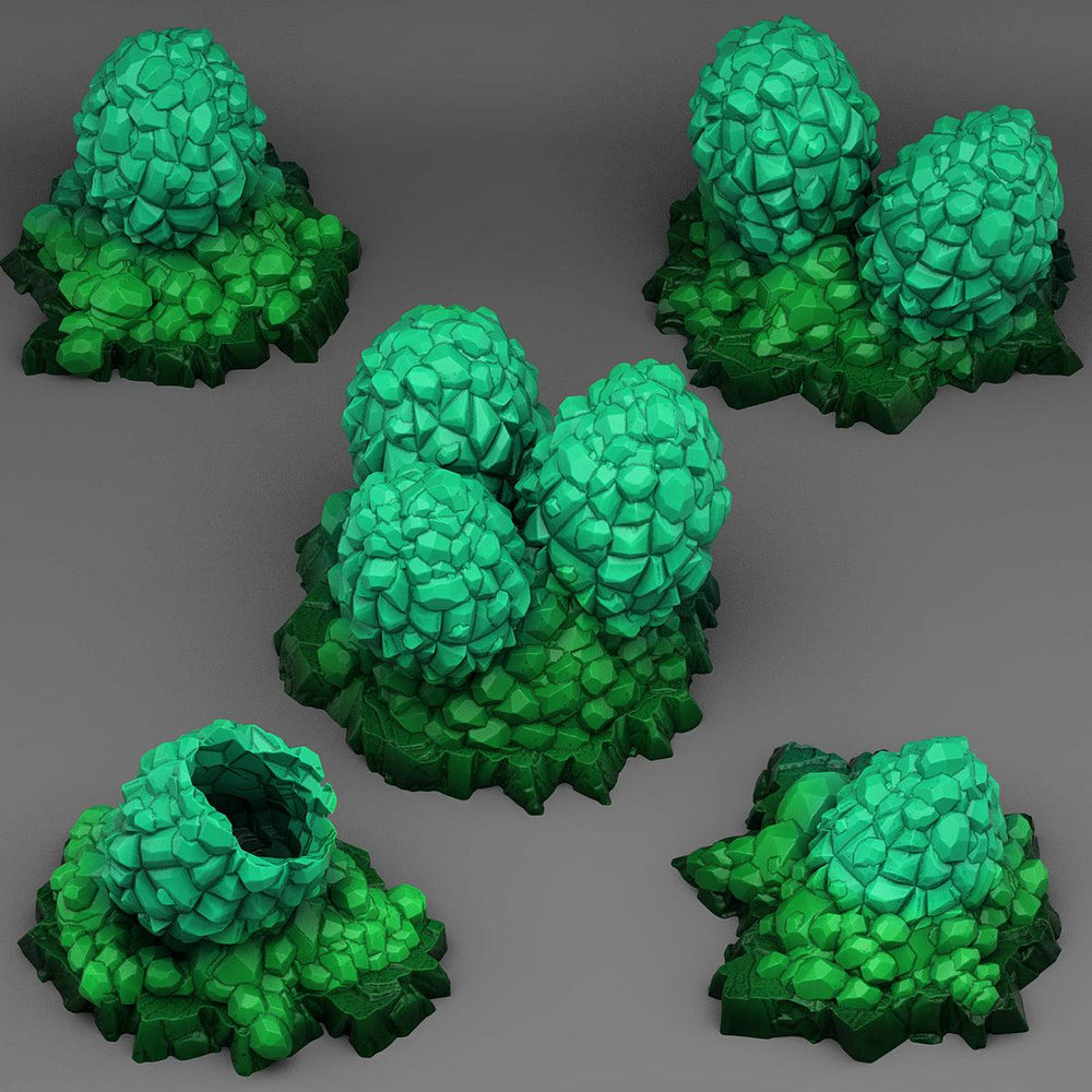 3D Printed Fantastic Plants and Rocks Crystal Dragon Eggs 28mm - 32mm D&D Wargaming (Online Only)