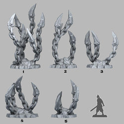3D Printed Fantastic Plants and Rocks Demoniac Underdark Chains 28mm - 32mm D&D Wargaming (Online Only)