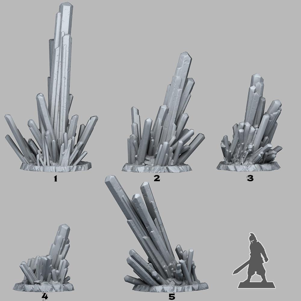 3D Printed Fantastic Plants and Rocks Lethal Green Krystals 28mm - 32mm D&D Wargaming (Online Only)