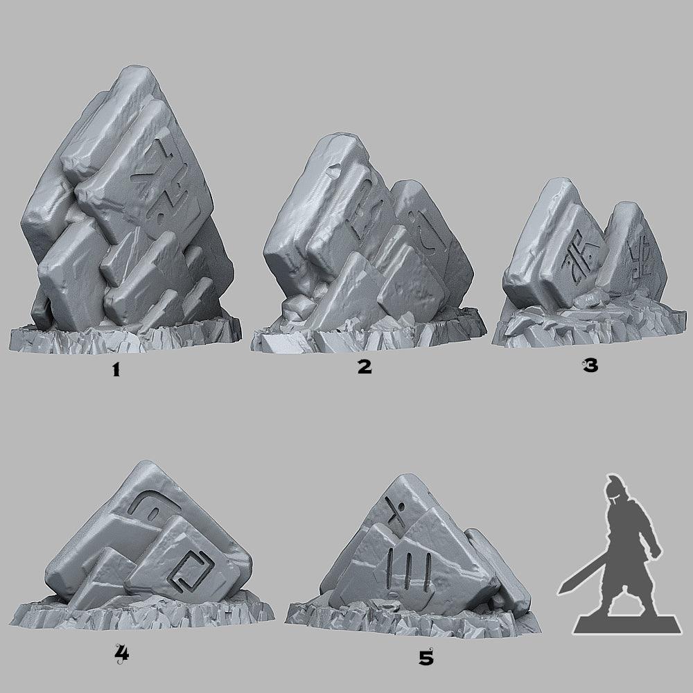 3D Printed Fantastic Plants and Rocks Magic Square Rocks 28mm - 32mm D&D Wargaming (Online Only)
