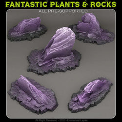 3D Printed Fantastic Plants and Rocks Maleficent Slates 28mm - 32mm D&D Wargaming (Online Only)
