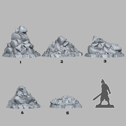 3D Printed Fantastic Plants and Rocks Natural Pile Of Rocks 28mm - 32mm D&D Wargaming (Online Only)