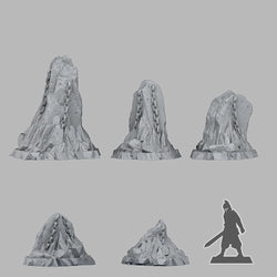 3D Printed Fantastic Plants and Rocks OLD HELL ROCKS 28mm - 32mm D&D Wargaming (Online Only)