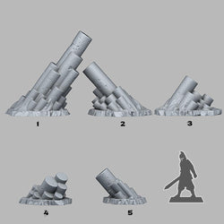 3D Printed Fantastic Plants and Rocks PILLAR BASALT 28mm - 32mm D&D Wargaming (Online Only)