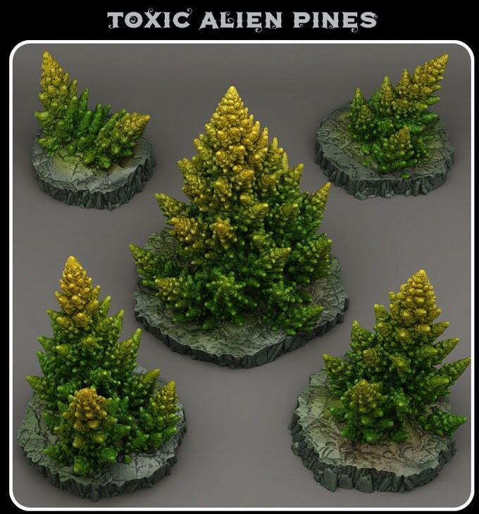 3D Printed Fantastic Plants and Rocks Toxic Alien Pines 28mm - 32mm D&D Wargaming (Online Only)