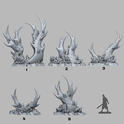 3D Printed Fantastic Plants and Rocks Underdark Claws Plants 28mm - 32mm D&D Wargaming (Online Only)