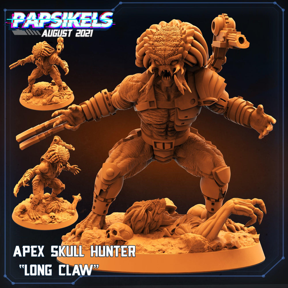 3D Printed Papsikels Cyberpunk Sci-Fi Apex Skull Hunter Longclaw - 28mm 32mm (Online Only)