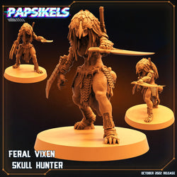 3D Printed Papsikels Cyberpunk Sci-Fi Feral Vixen Skull Hunter Set - 28mm 32mm (Online Only)