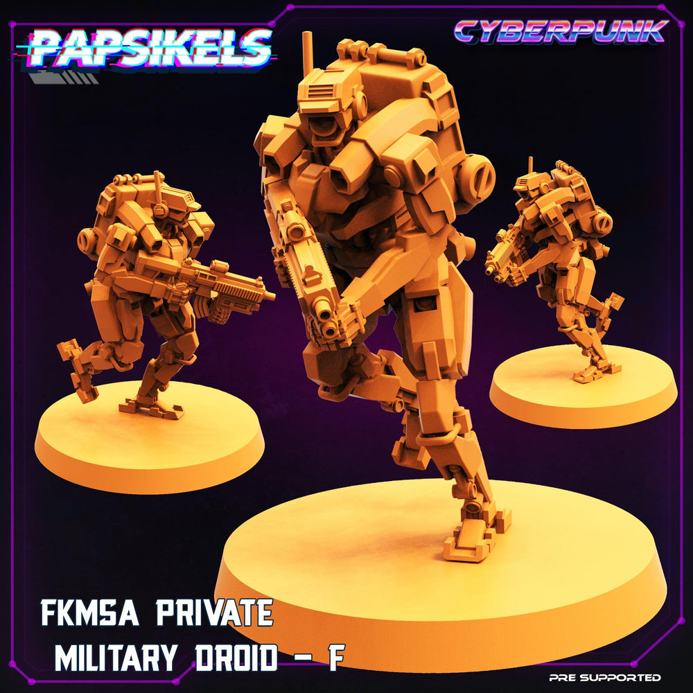 3D Printed Papsikels Cyberpunk Sci-Fi Fkmsa Private Military Droid Set - 28mm 32mm (Online Only)