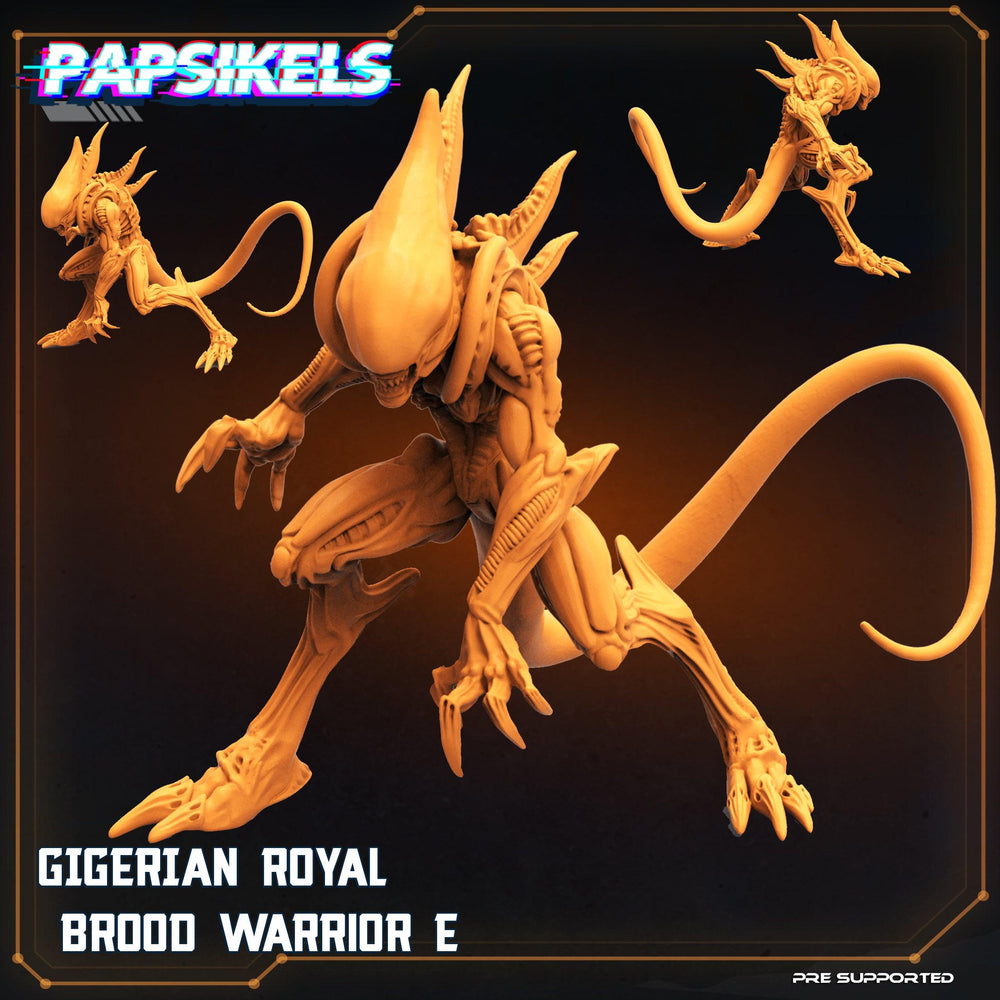 3D Printed Papsikels Cyberpunk Sci-Fi Gigerian Royal Brood Warrior Set - 28mm 32mm (Online Only)