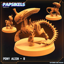 3D Printed Papsikels Cyberpunk Sci-Fi Pony Alien Set - 28mm 32mm (Online Only)