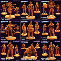 3D Printed Papsikels Cyberpunk Sci-Fi Quadro Kantos Set - 28mm 32mm (Online Only)