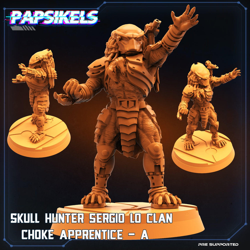 3D Printed Papsikels Cyberpunk Sci-Fi Skull Hunter Sergio Lo Clan Choke Set - 28mm 32mm (Online Only)