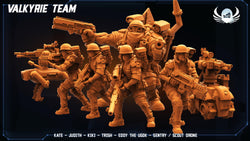3D Printed Papsikels Cyberpunk Sci-Fi Team Valkyrie Set - 28mm 32mm (Online Only)