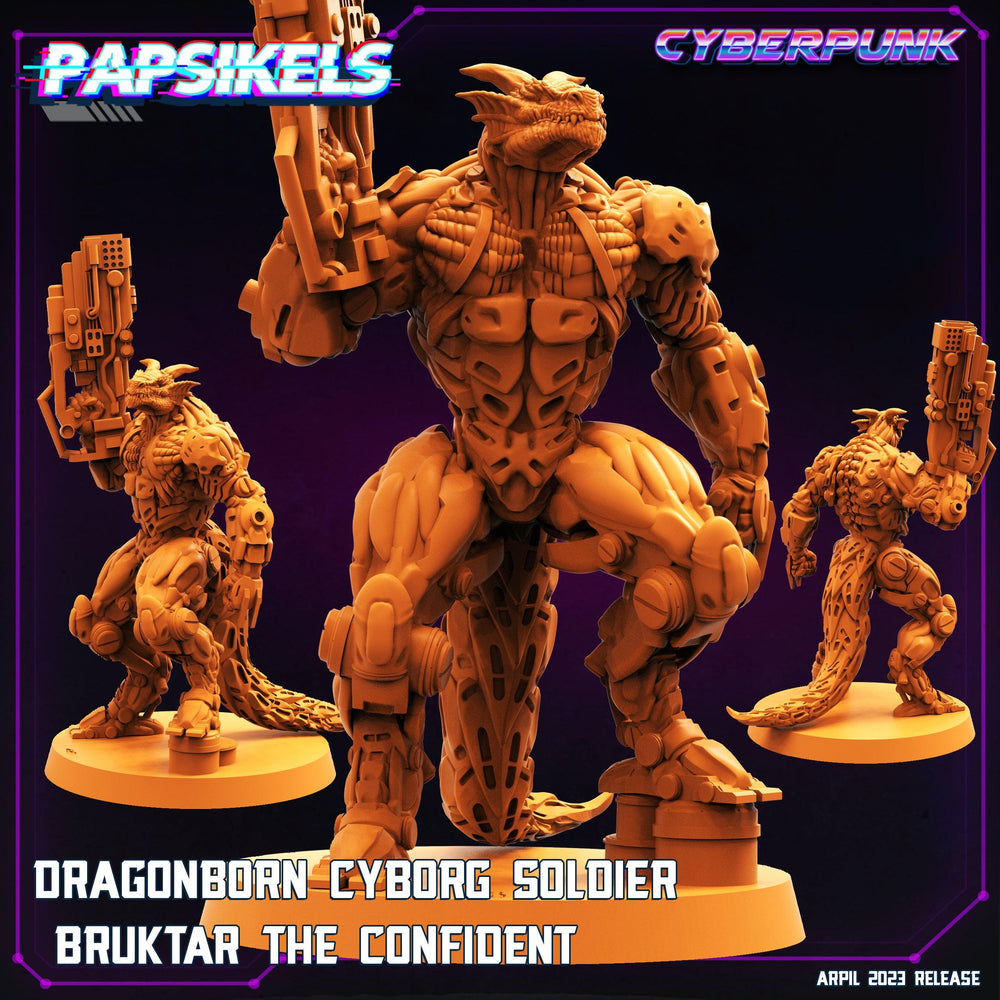 3D Printed Papsikels - Dragonborn Cyborg Set - 28mm 32mm (Online Only)